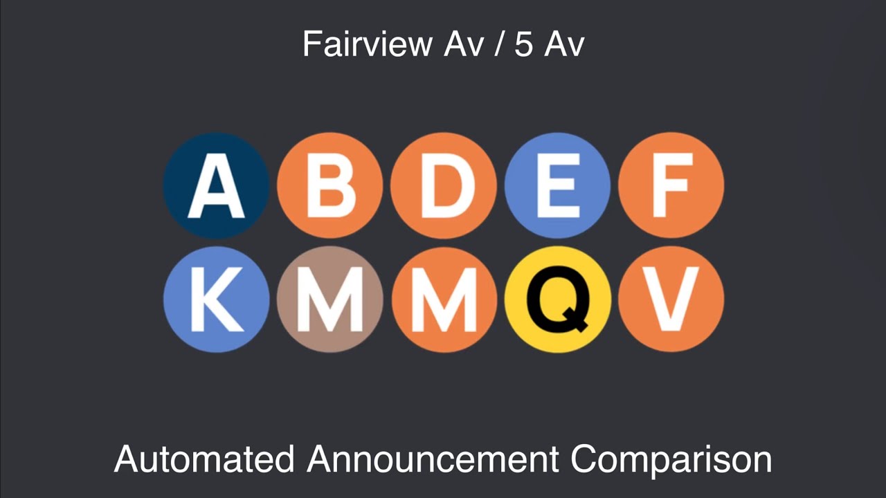 PTA Subway | Fairview Av Station Announcement Comparison