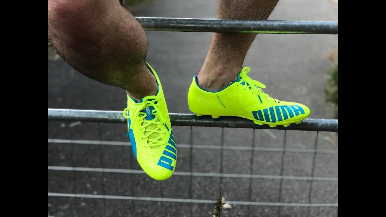 His Puma Evospeed SLS - sockless football cleats