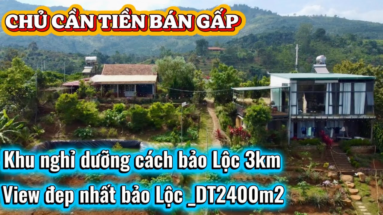 #CHU CẦN TIỀN BÁN GẤP NHÀ VƯỜN NGHỈ DƯỠNG BẢO LỘC -view đep toàn cảnh TP Bảo Lộc DT2400m