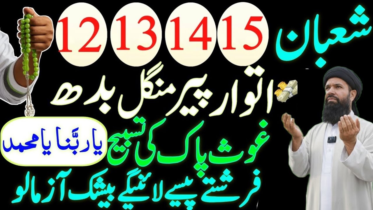 12,13,14,15 Shaban Ka Sab Se Taqatwar Wazifa ubqari real speech