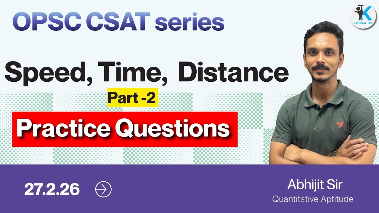 Quantitative Aptitude (Time, Speed and Distance) for OPSC/UPSC Part -2  | Live | #opsc #ocs