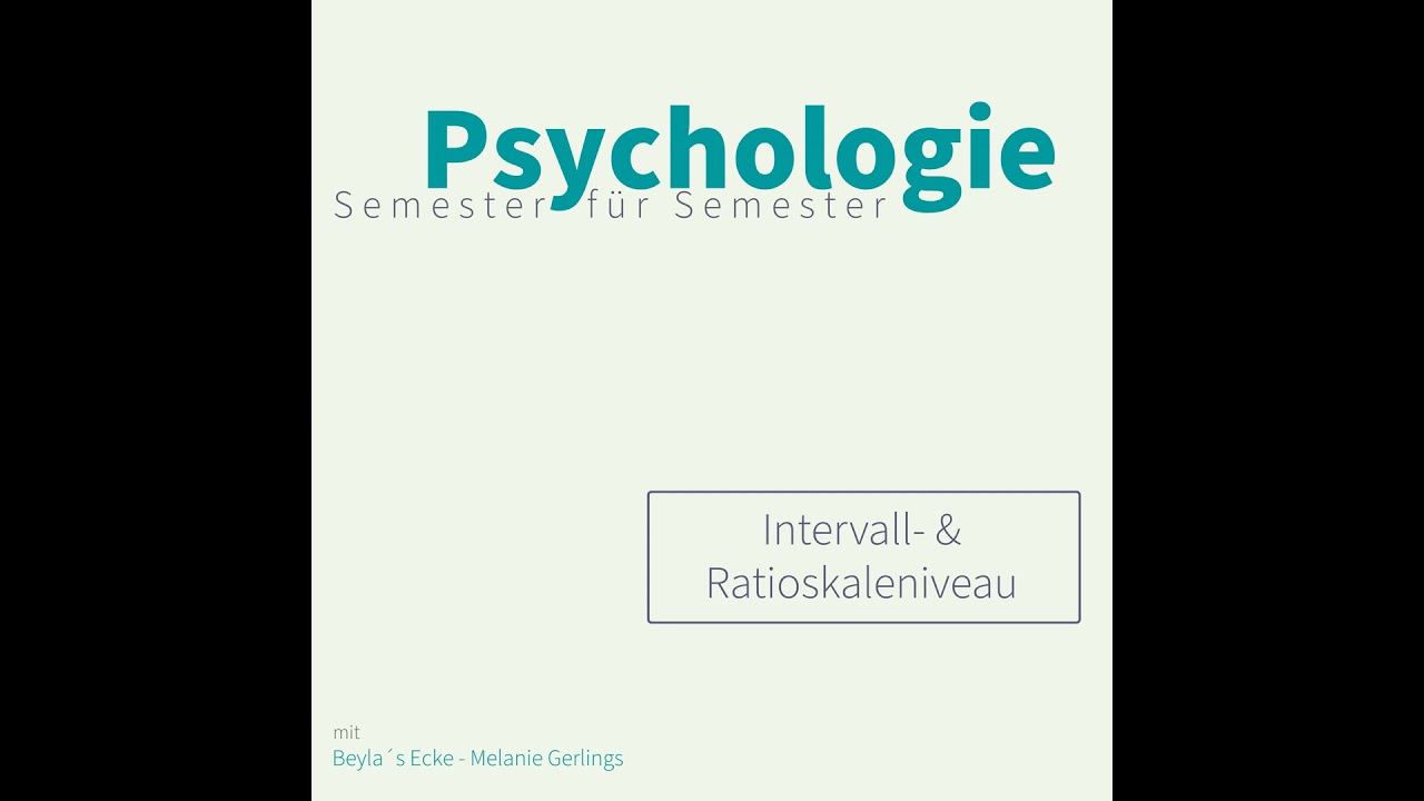 Metrische Skalenniveaus | Intervall- und Ratioskalen in der Statistik | Psychologie - Semester fü...