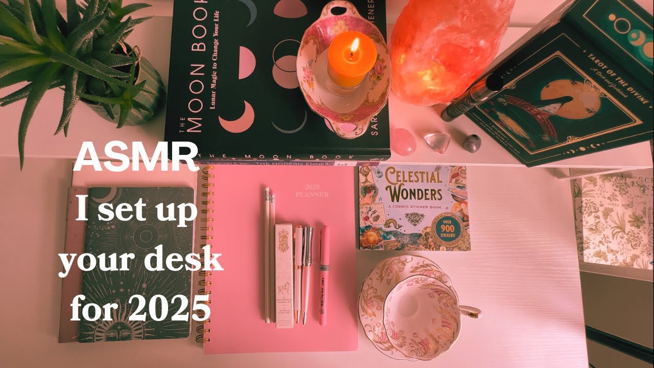 ASMR Roleplay: I Set Up Your Desk for 2025 (soft-spoken, paper sounds, books, organization, tapping)