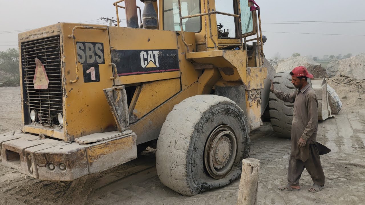 GIANT TIRE BLOWOUT! ⚠️ Caterpillar Loader Emergency Repair in the Mountains