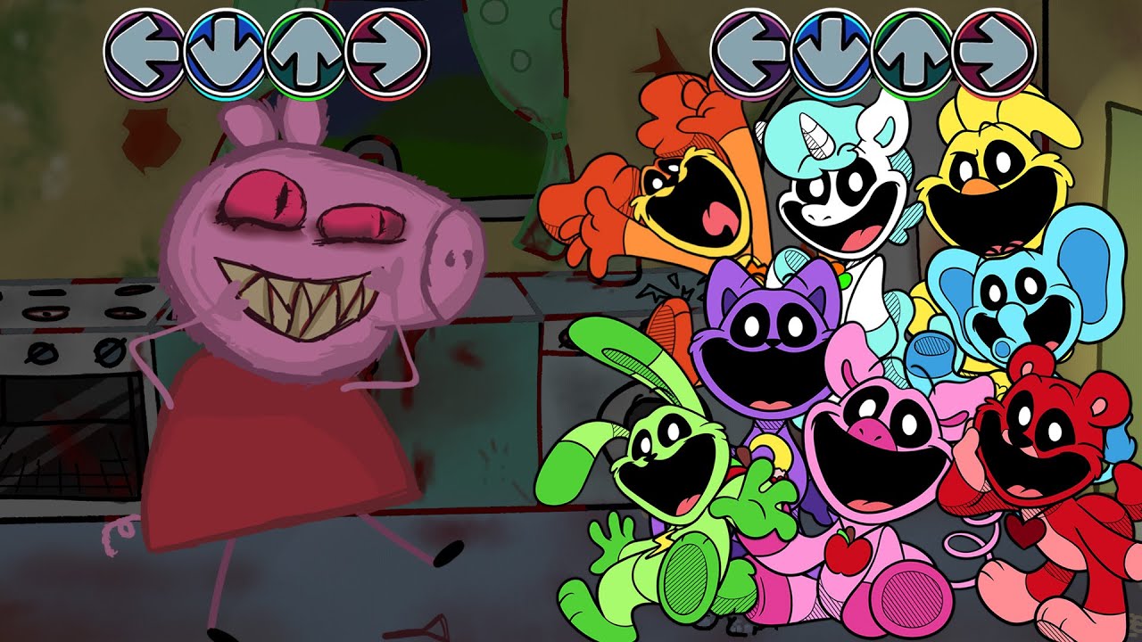 FNF Smiling Critters ALL PHASES vs Peppa.Exe & Pibby Peppa Sings Bacon Song - Friday Night Funkin'