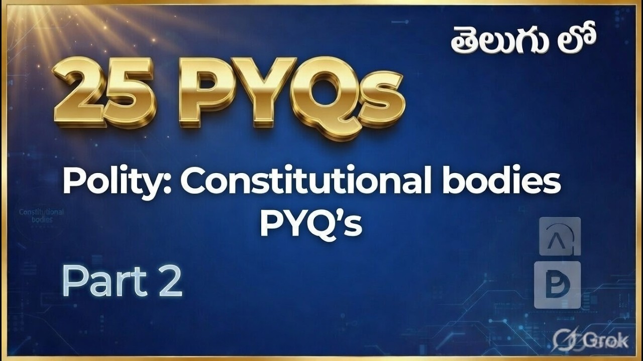 SSC CGL 2026 Polity Telugu | Constitutional Bodies 25  Previous Year Questions Practice Part 2
