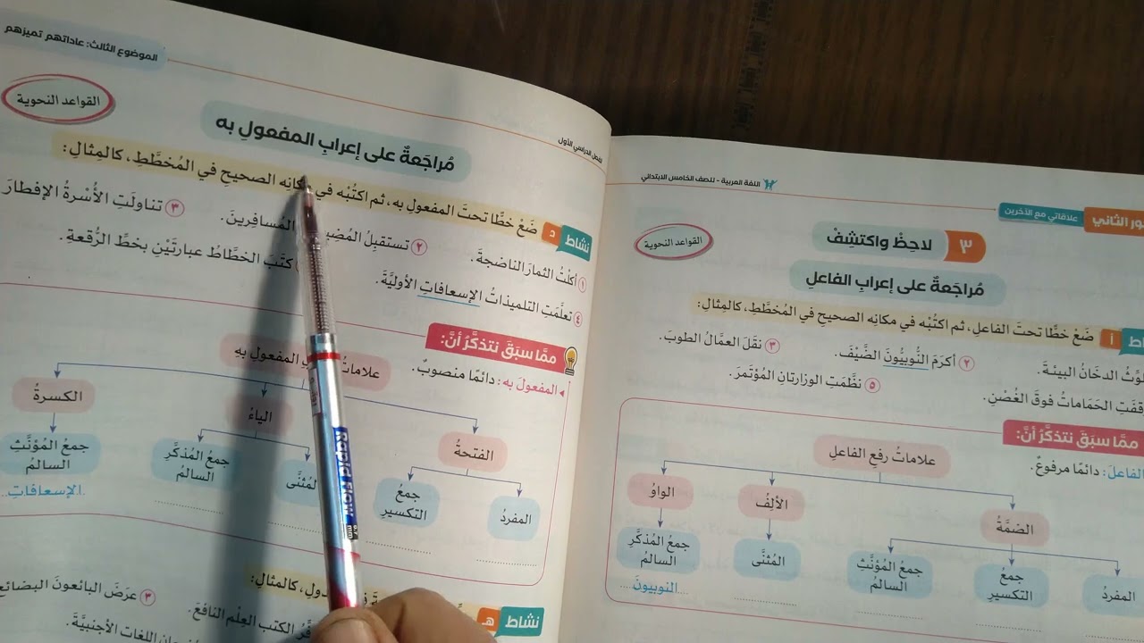 مراجعة هامة قواعد نحوية الصف الخامس الابتدائى 
