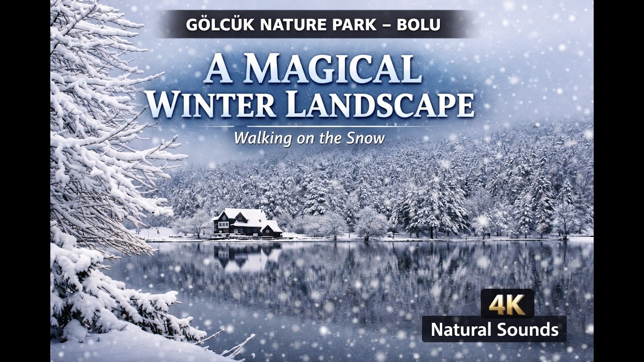A Magical Winter Landscape ❄️ Snow Walk in Bolu Gölcük Nature Park | 4K Natural Sounds