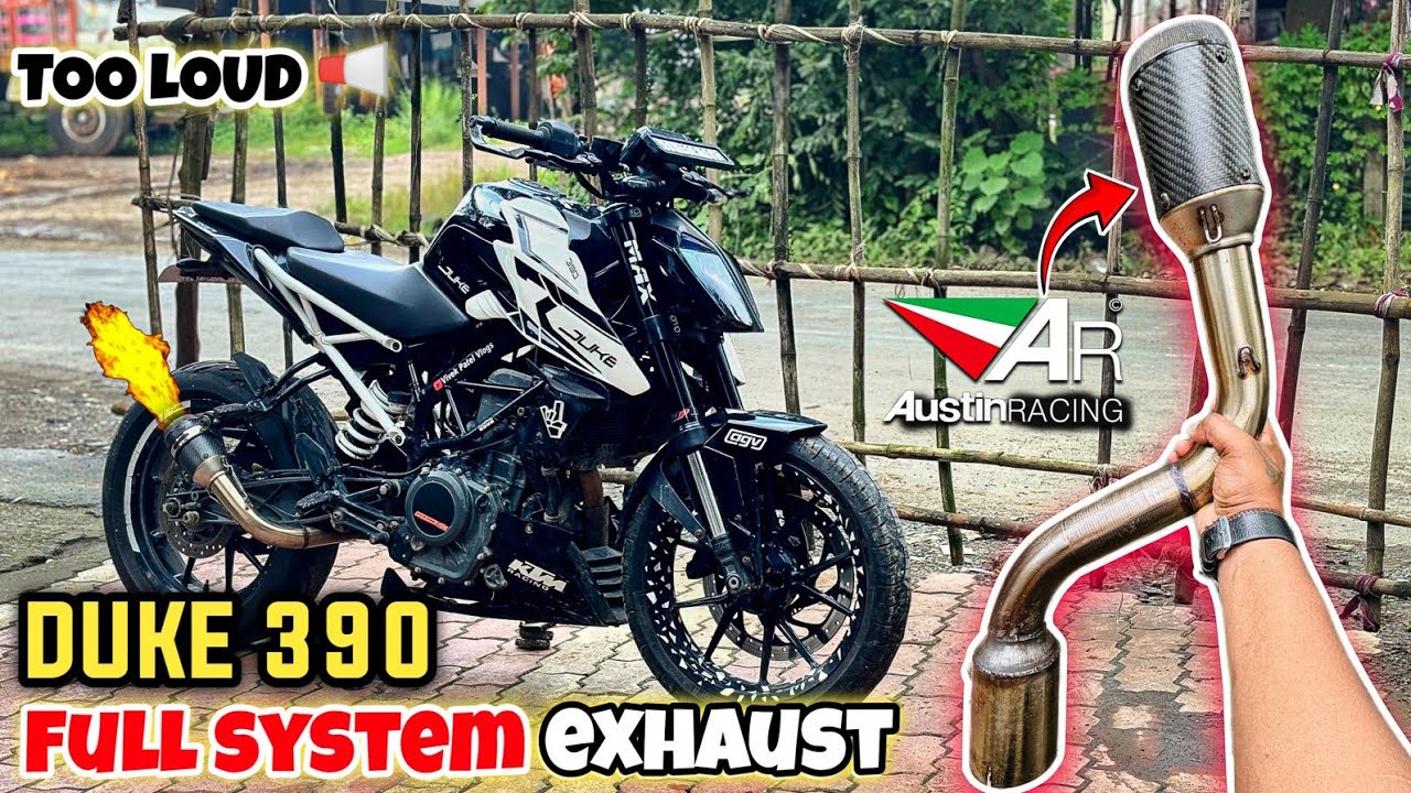 Austin racing ( Ar ) full system exhaust in fully modified duke 390 |🤯😱| Duke 390 exhaust modified