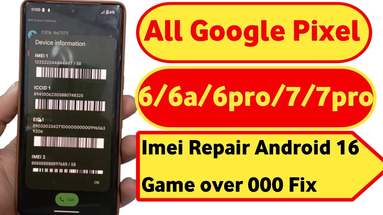 Google Pixel 6 / 6a / 6 pro / 7 pro imei Repair || Google Pixel imei 0000 fix free tool || Google