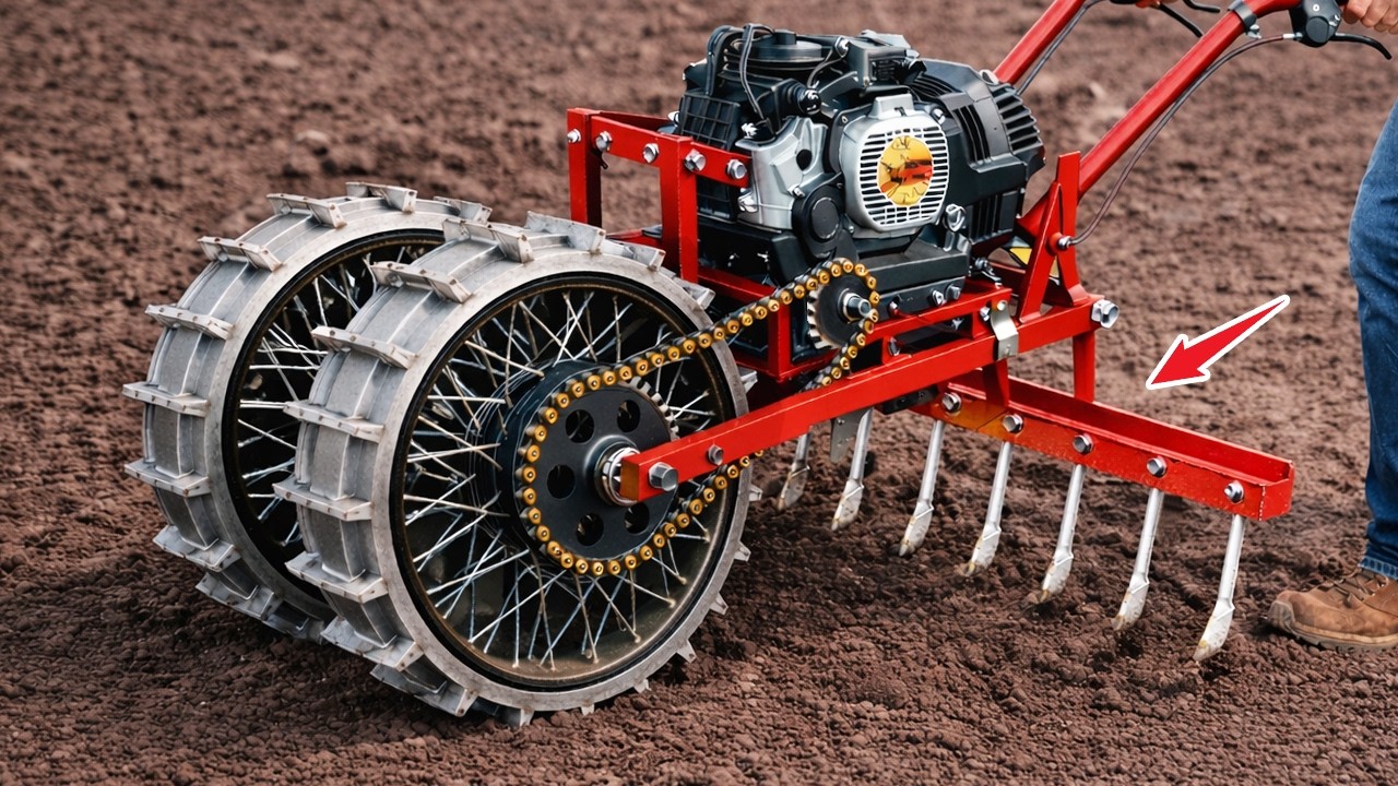 Farmers mount rake blades on a brush cutter engine! Turn old rakes into billion-dollar tools