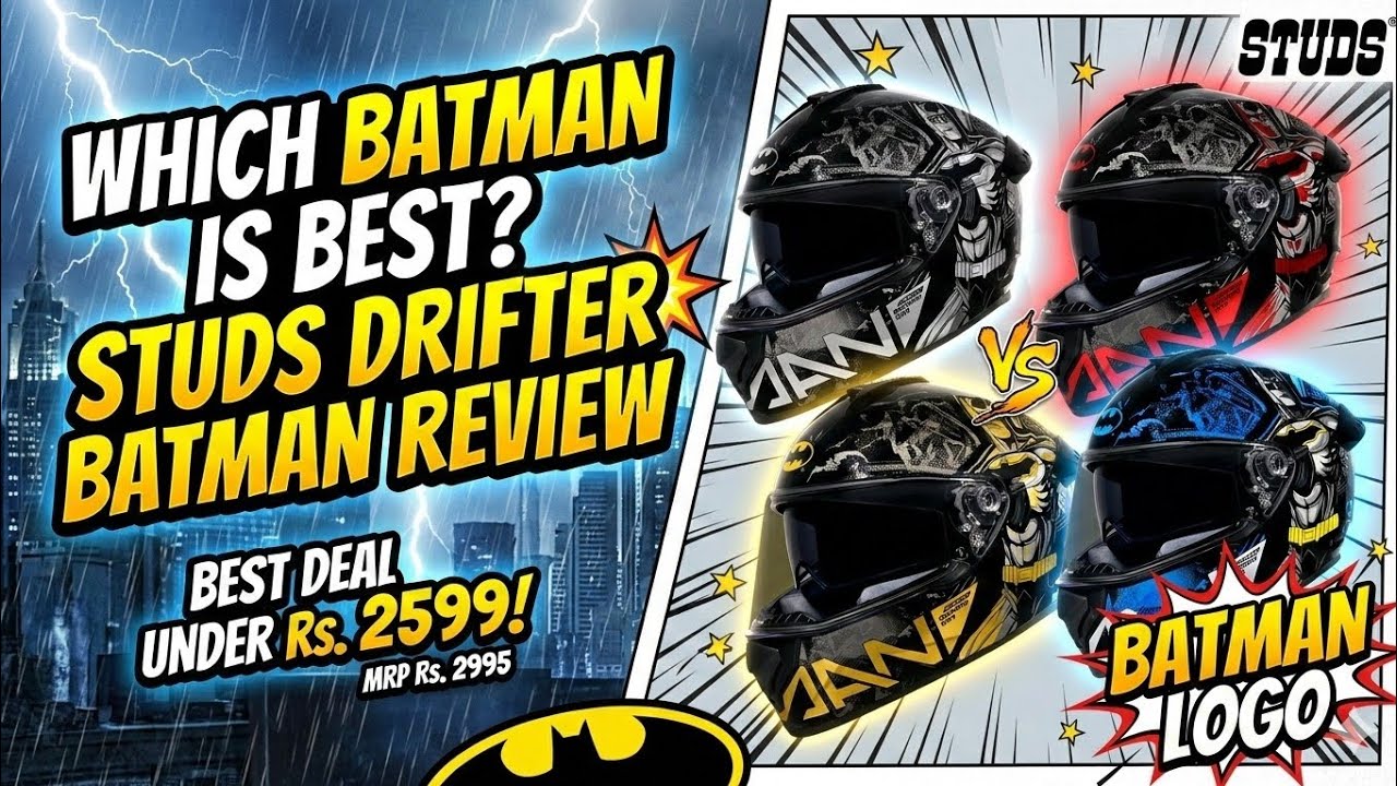 Which Batman Are You? 🦇 Studs Drifter Batman Edition Review | Best Under 2599? #Helmet #Studds
