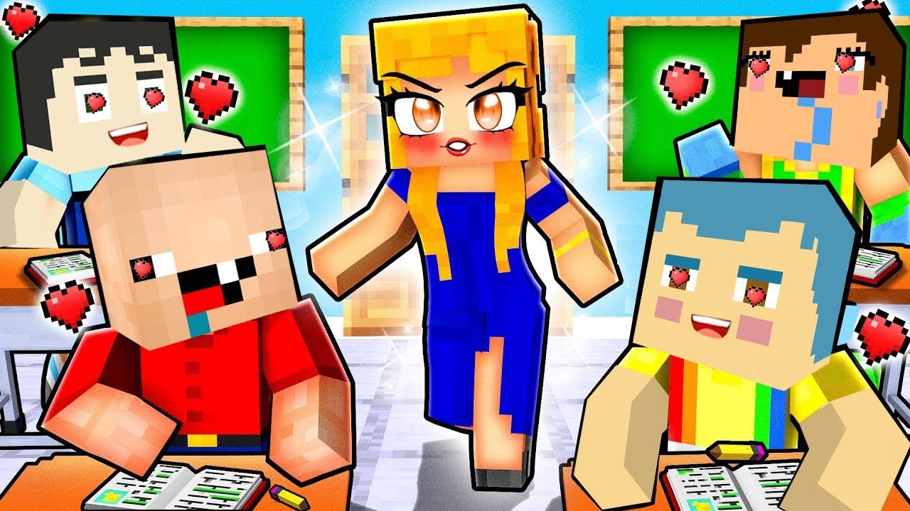 فلم ماين كرافت : زعرور يحب المعلمة الجديدة الجميلة ( اجمل معلمة في العالم ) ؟!!🔥😱