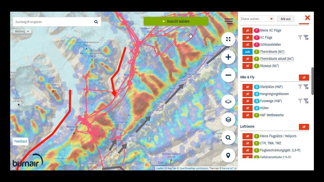 Flugbuch  - burnair Map