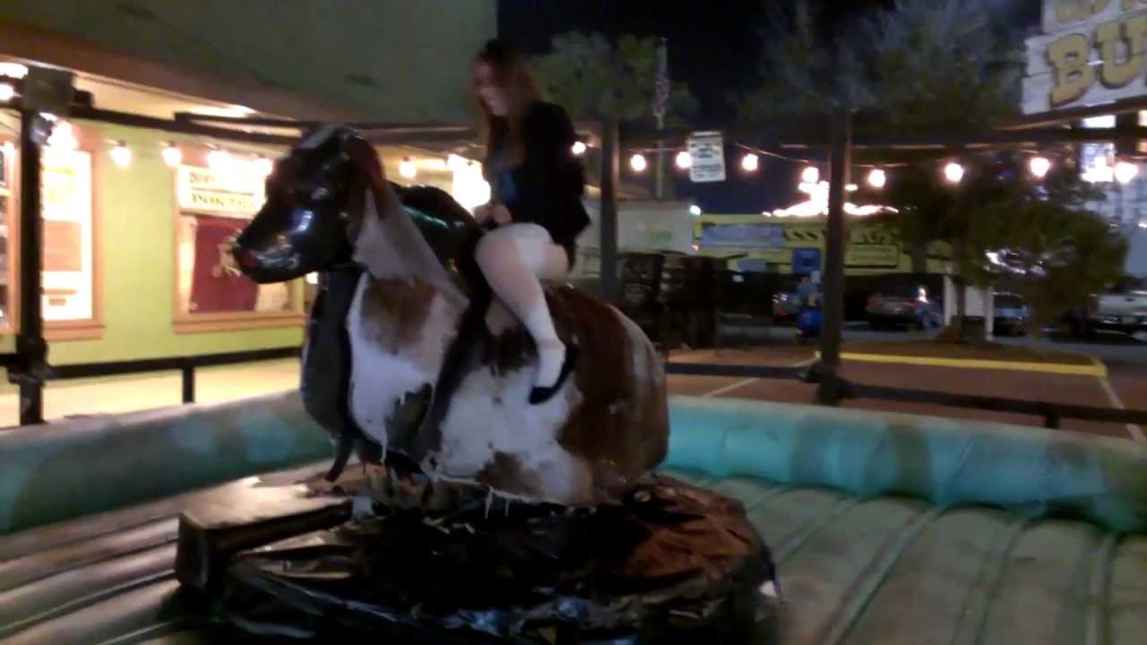 Girl Ride Mechanical Bull Fail