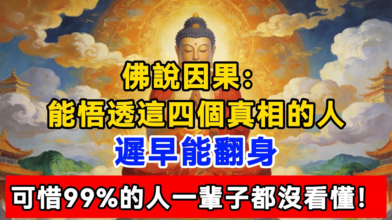 佛說因果：能悟透這四個真相的人，遲早能翻身，可惜99%的人一輩子都沒看懂！#明月禅心#兄弟姐妹#家庭關系#因果真相#親情糾紛#斷親#能量止損#禪修#人生智慧#心理成長#放下執念#佛學故事
