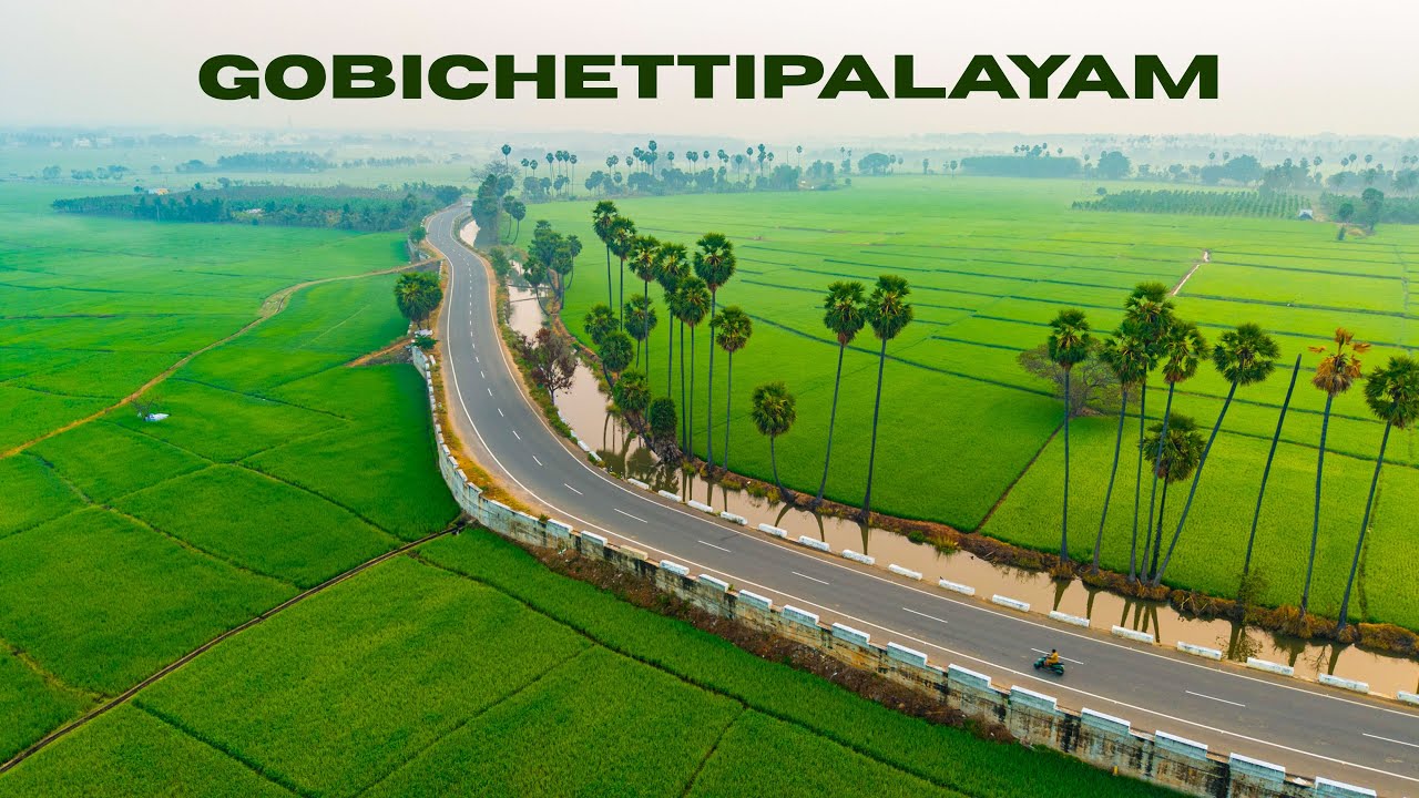 Gobichettipalayam Drone View | Beautiful Farmland & Village Life of Tamil Nadu | 4K
