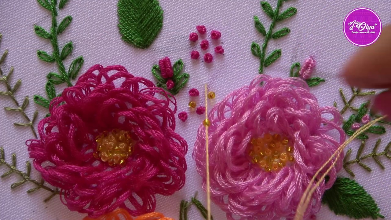 Cómo Bordar Flores en Puntada Turca | Looped Blanket Flowers