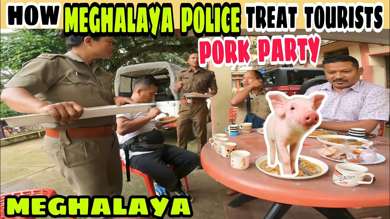 INVITED BY GARO POLICE  FOR  PORK PARTY AT POLICE 😋