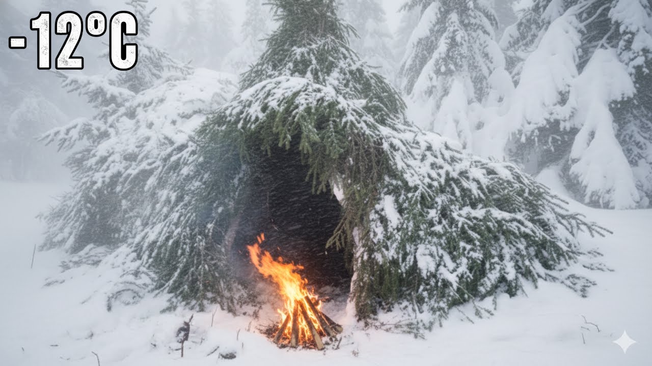 I Survived a Blizzard at  -12&deg;C | Extreme Winter Survival Off Grid
