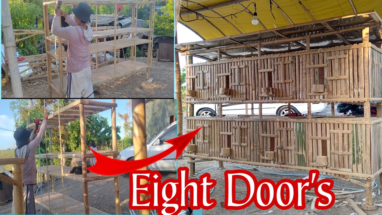 How to make Bamboo Chicken cage Eight Door's, ✅Full tutorial ✅STEP BY STEP