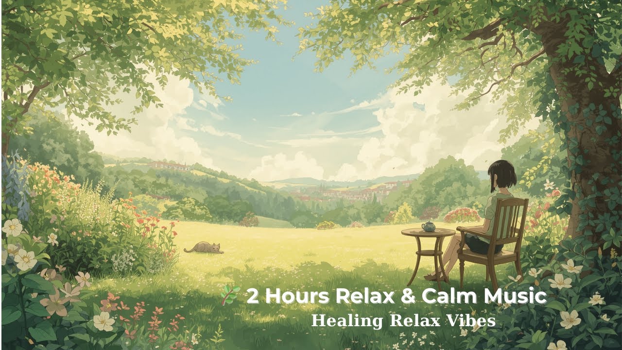 🌿 2 Hours Relax & Calm Music | Stress Relief, Peaceful Moments & Chill Vibes | Ghibli-Inspired