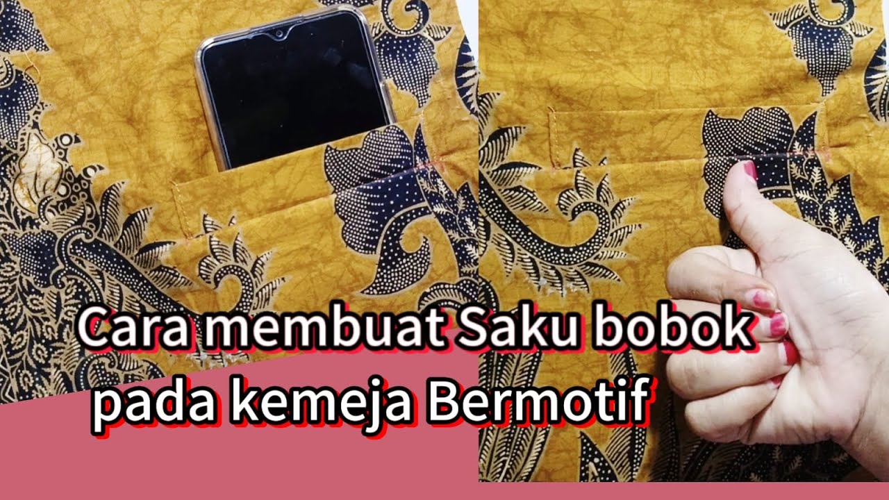 Cara membuat saku bobok pada kemeja batik