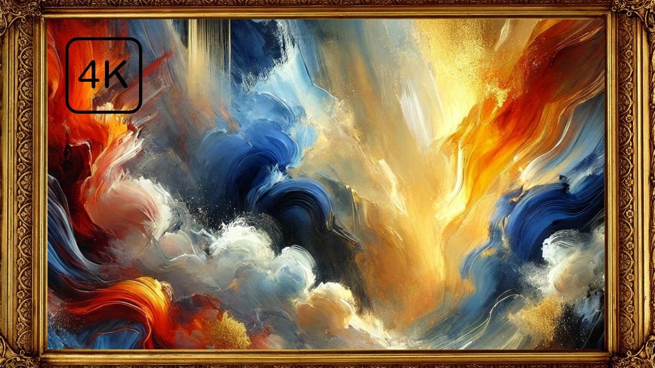 Sleek 4K Abstract Painting | 3 Hours of Classy Minimalist Art for Luxurious Displays | No Sound