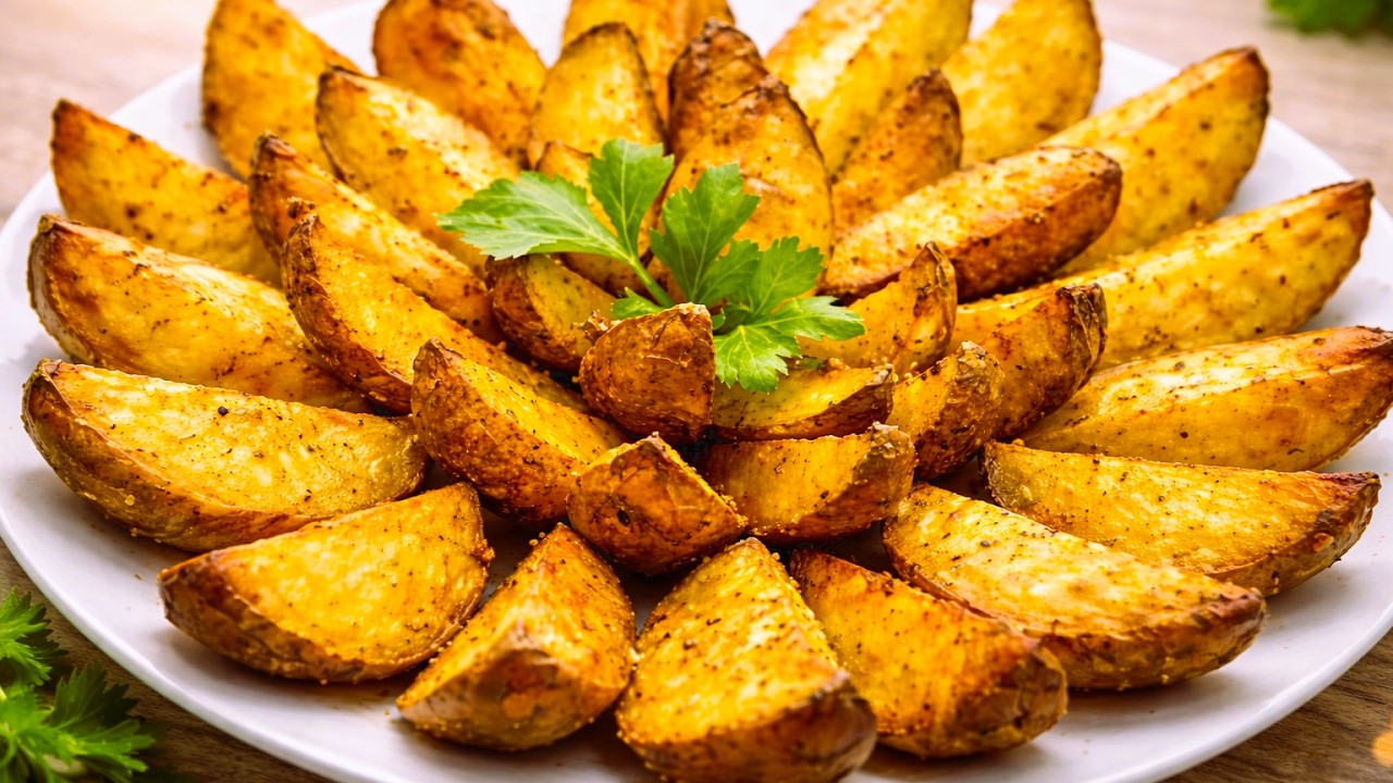 The Crispiest Garlic Potatoes in the Oven! Easy Recipe