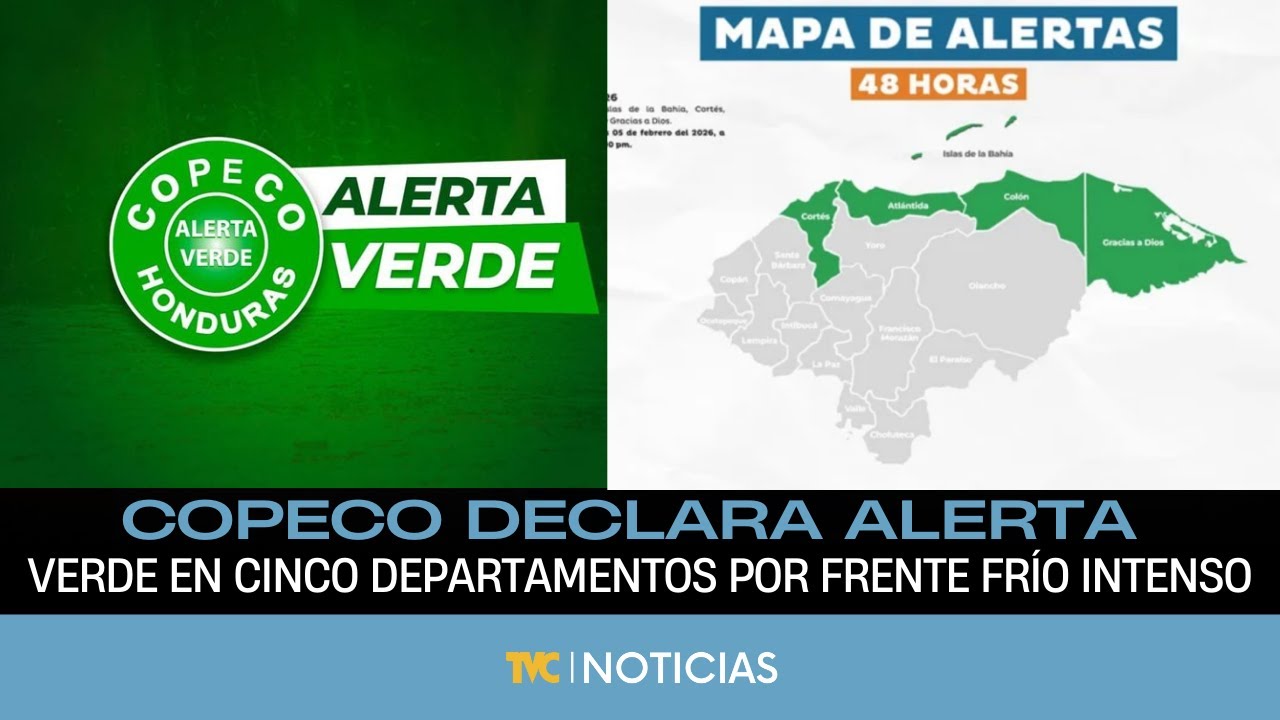COPECO declara alerta verde en cinco departamentos por frente frío intenso