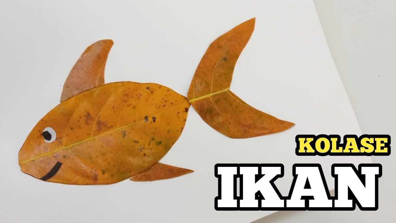 KOLASE DARI DAUN | Cara Membuat Kolase Ikan Dari Daun Kering | Kerajinan Tangan