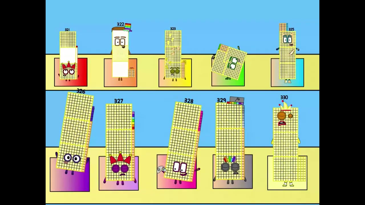 Numberblocks Band 321 - 330 for (BoomBoxMC)! The 100th Day of the Year Special!