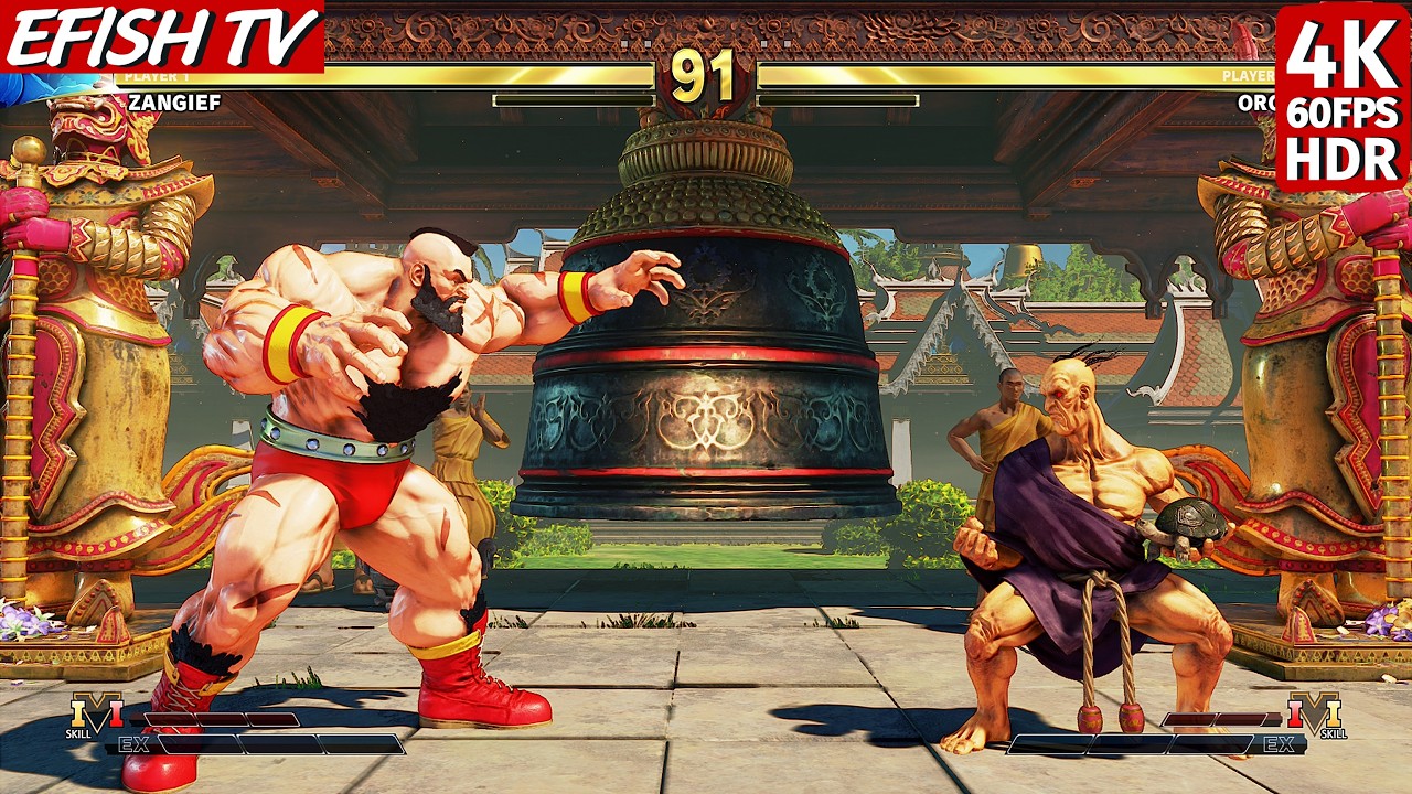 Zangief vs Oro (Hardest AI) - Street Fighter V