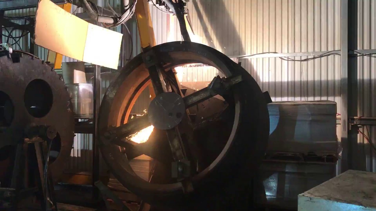 Hardfacing to rebuild the roller tire for cement plant - inhouse works