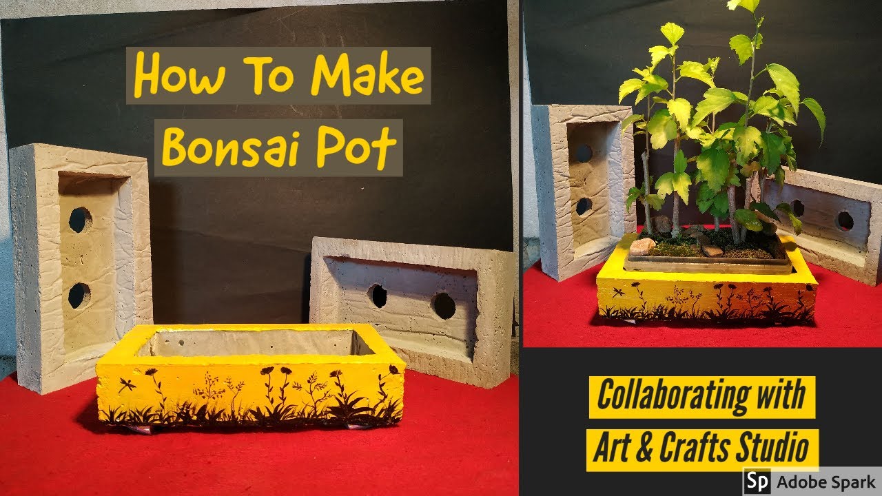 How to make Bonsai pot | DIY | Cement Craft Ideas