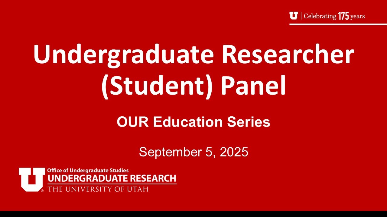 OUR Education Series:  Undergraduate Researcher (Student) Panel – Fall 2025