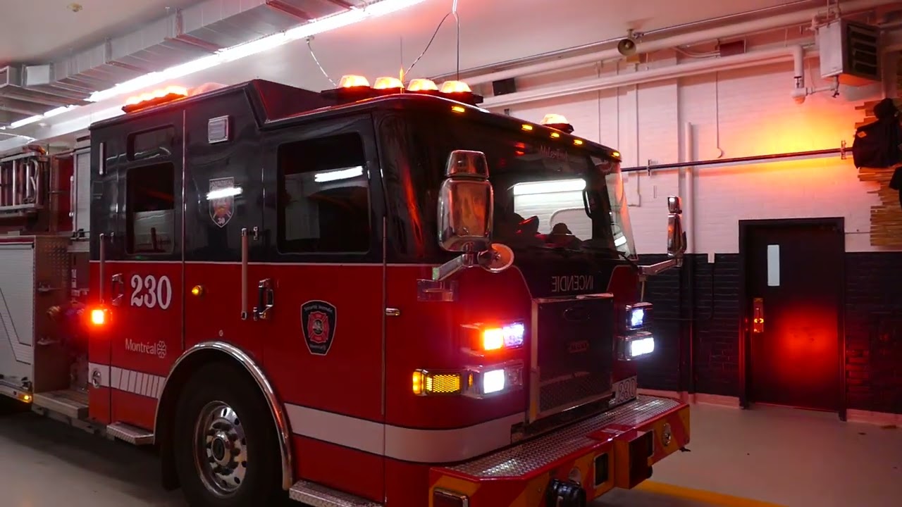 Montreal FD Engine 230 gets toned out for a run  Montréal SIM Caserne 30 répond à une intervention
