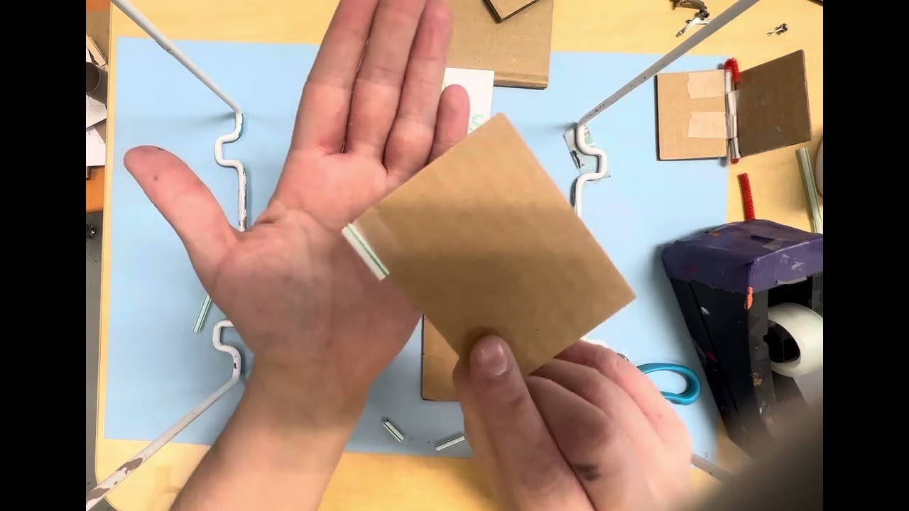Hinge: Cardboard straw pipe cleaner