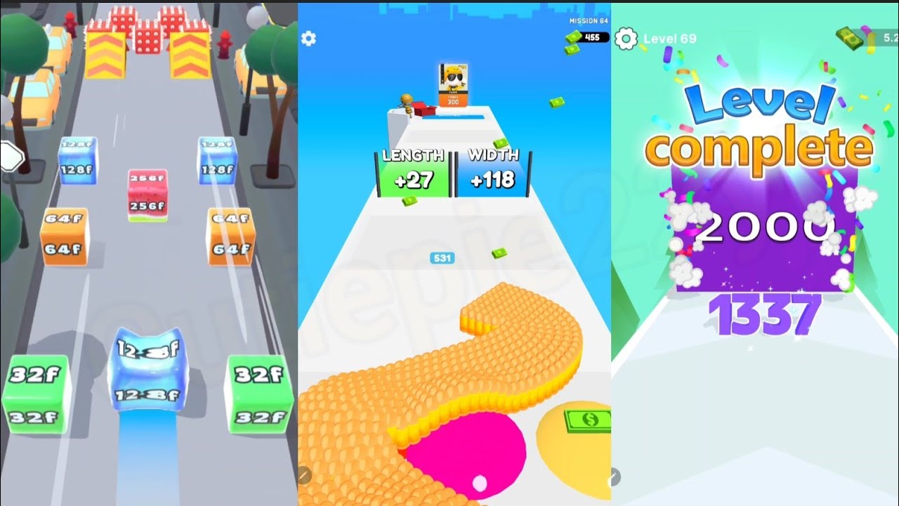 2048- New York Adventure | Jelly Run 2048 vs Bullet Army Run vs Number Run Race 3 in one Gameplay
