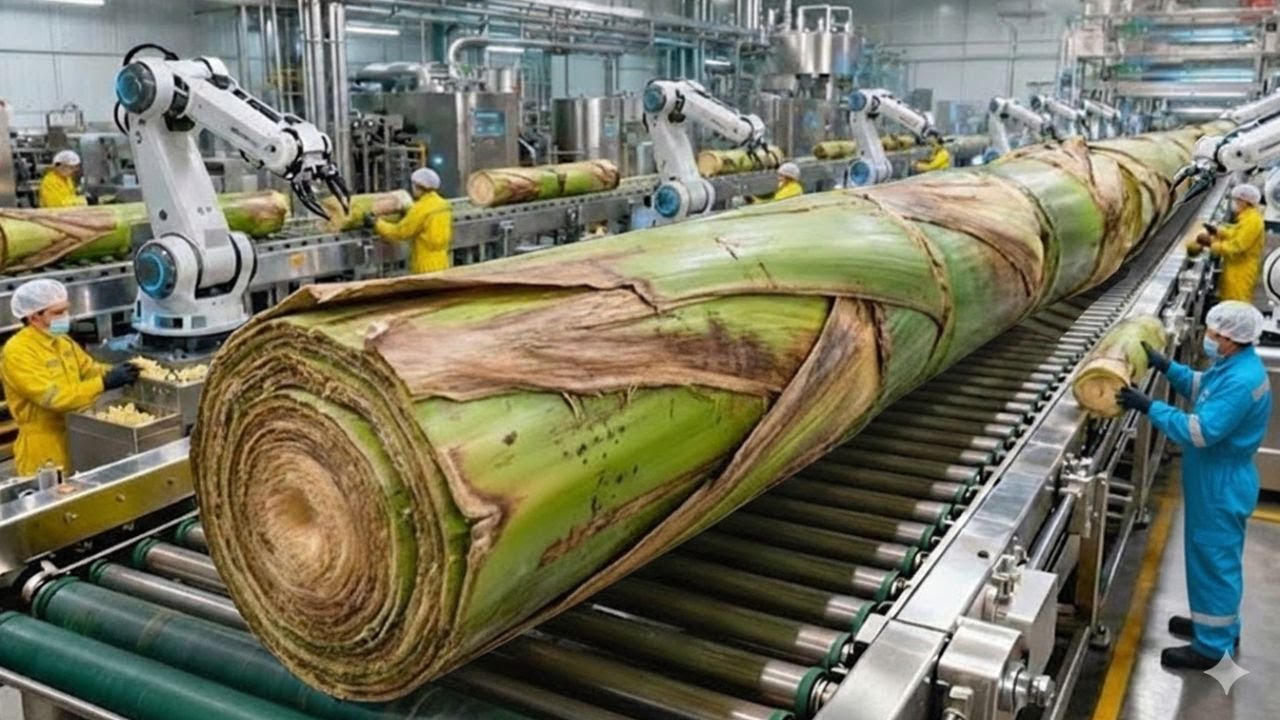 Inside the Largest High-Tech Banana Stem Factory You've Never Seen Before (Full Process)