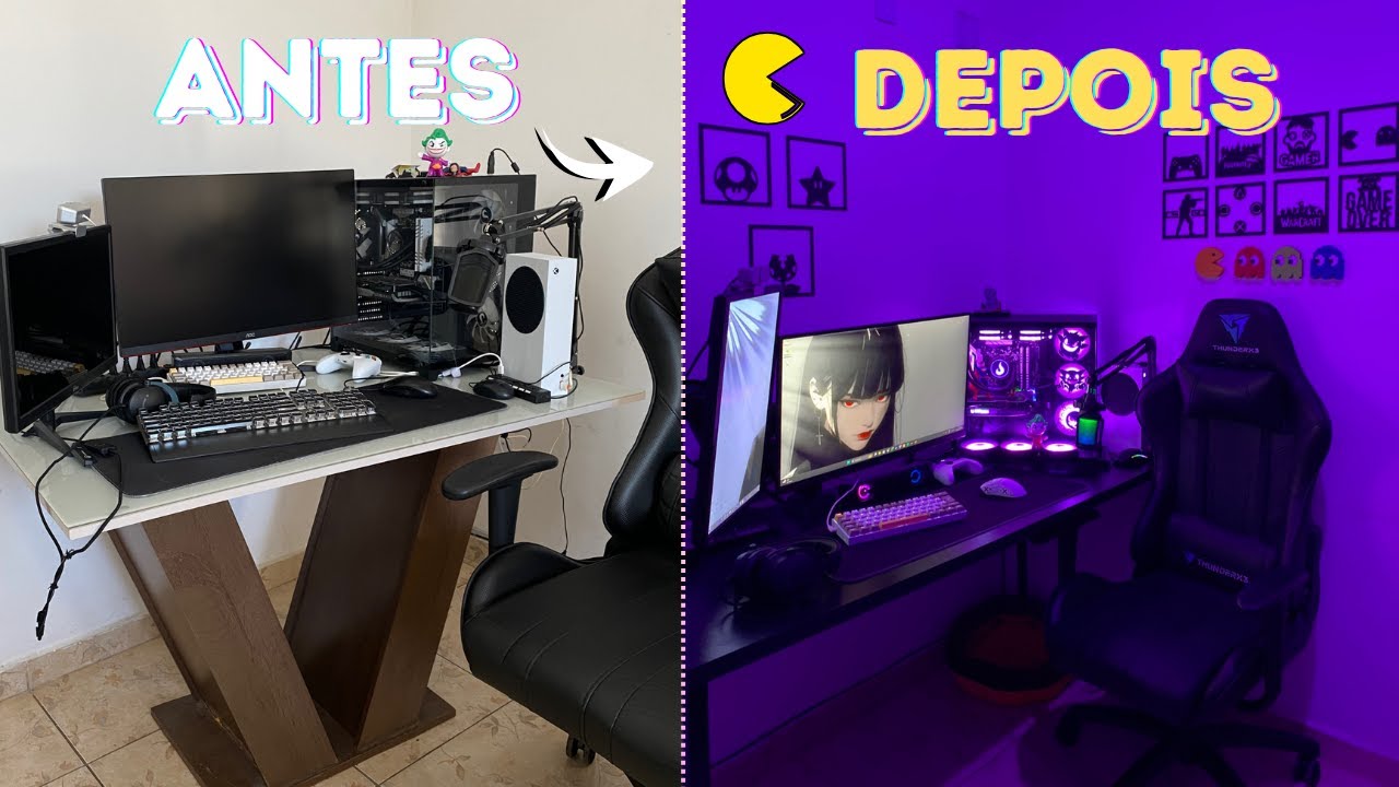 TRANSFORMEI MEU SETUP GAMER! (Antes e Depois Incr&iacute;vel 🔥)