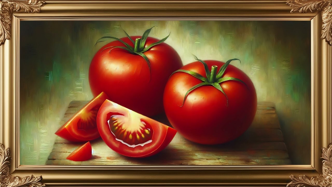 Delicious red tomatoes | Still life painting as Frame TV art | Kitchen art #tomatoes #4ktvart