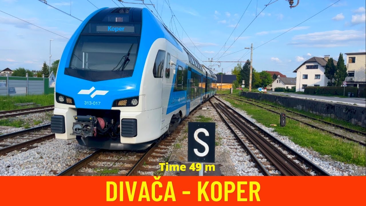 Cab ride from Divača to Koper -  train drivers view on Slovenia's rail in 4K