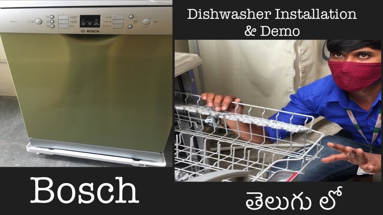 Bosch Dishwasher Installation & Demo//Bosch Dishwasher Demo in Telugu//How to use Bosch Dishwasher