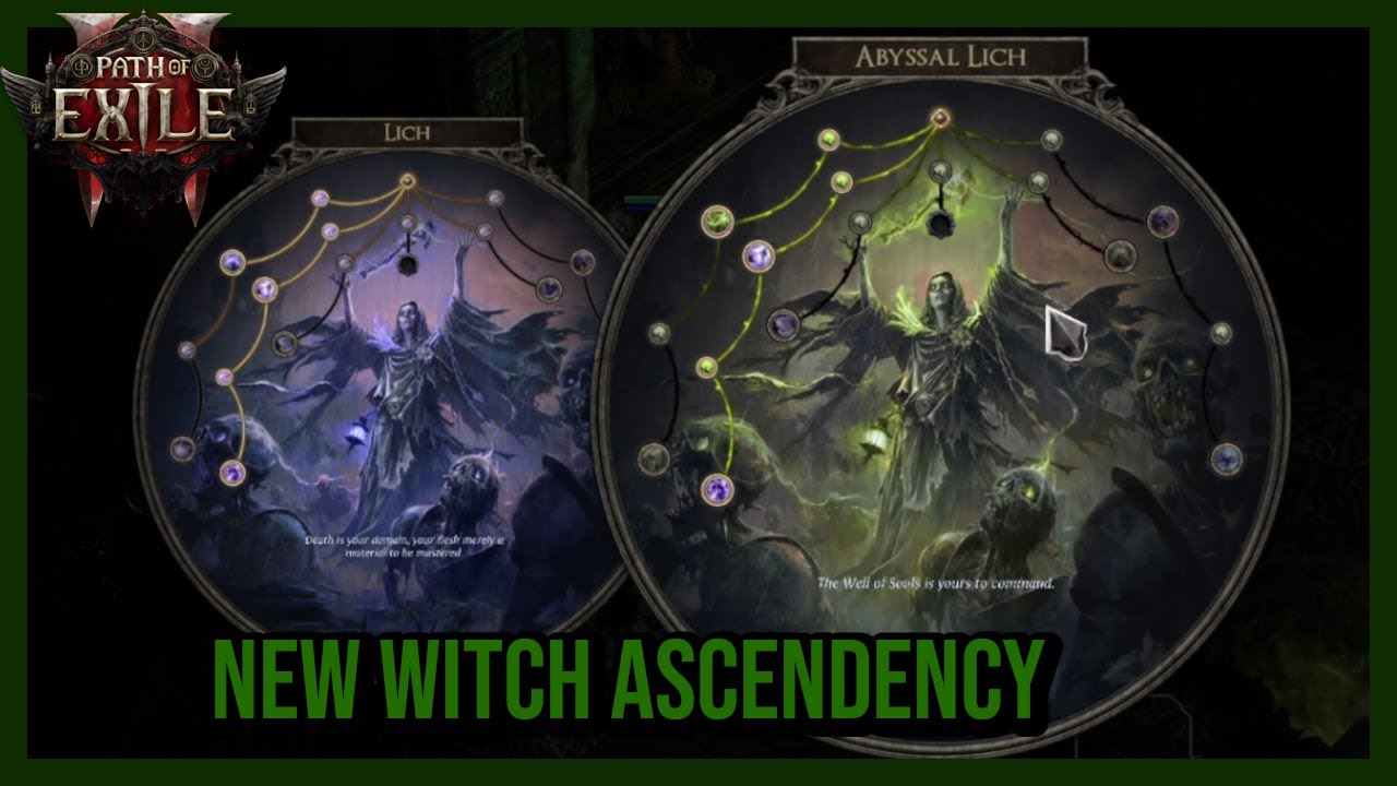 PoE2 0.3 - New Witch Ascendency (Abyssal Lich)