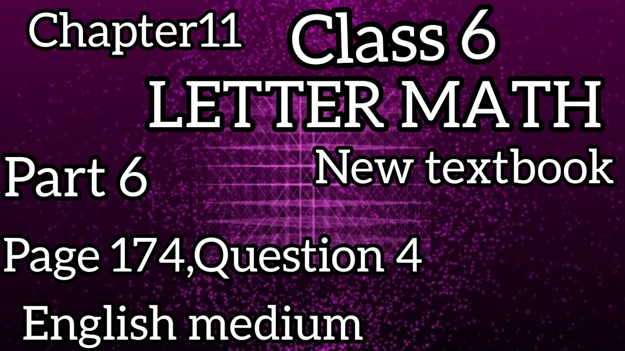 Class6/Maths/Chapter 11/Letter  Math /page 174Question 4/new syllabus @Suharafathima-d1v1t 
