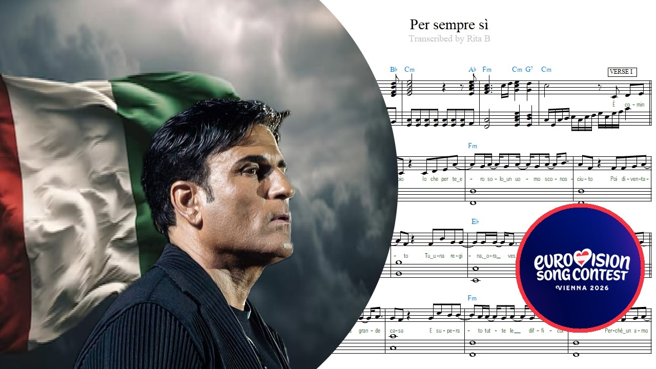 Sal Da Vinci — Per sempre sì — Piano Sheet Music — Eurovision 2026
