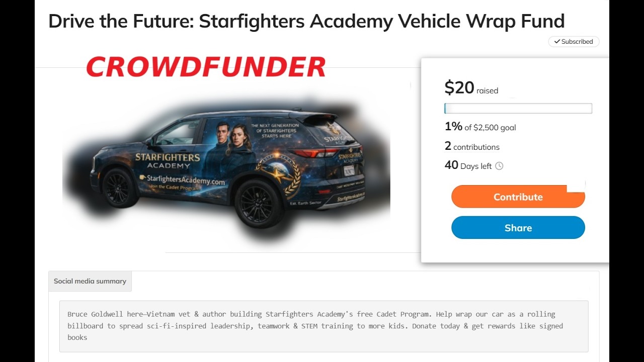 Starfighters Academy Crowdfunder — Help Wrap Our Car to Spread the Mission