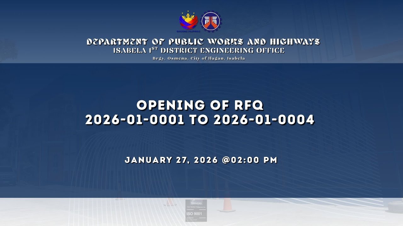 Procurement Livestream for DPWH Isabela 1st District Engineering Office on JANUARY 27, 2026