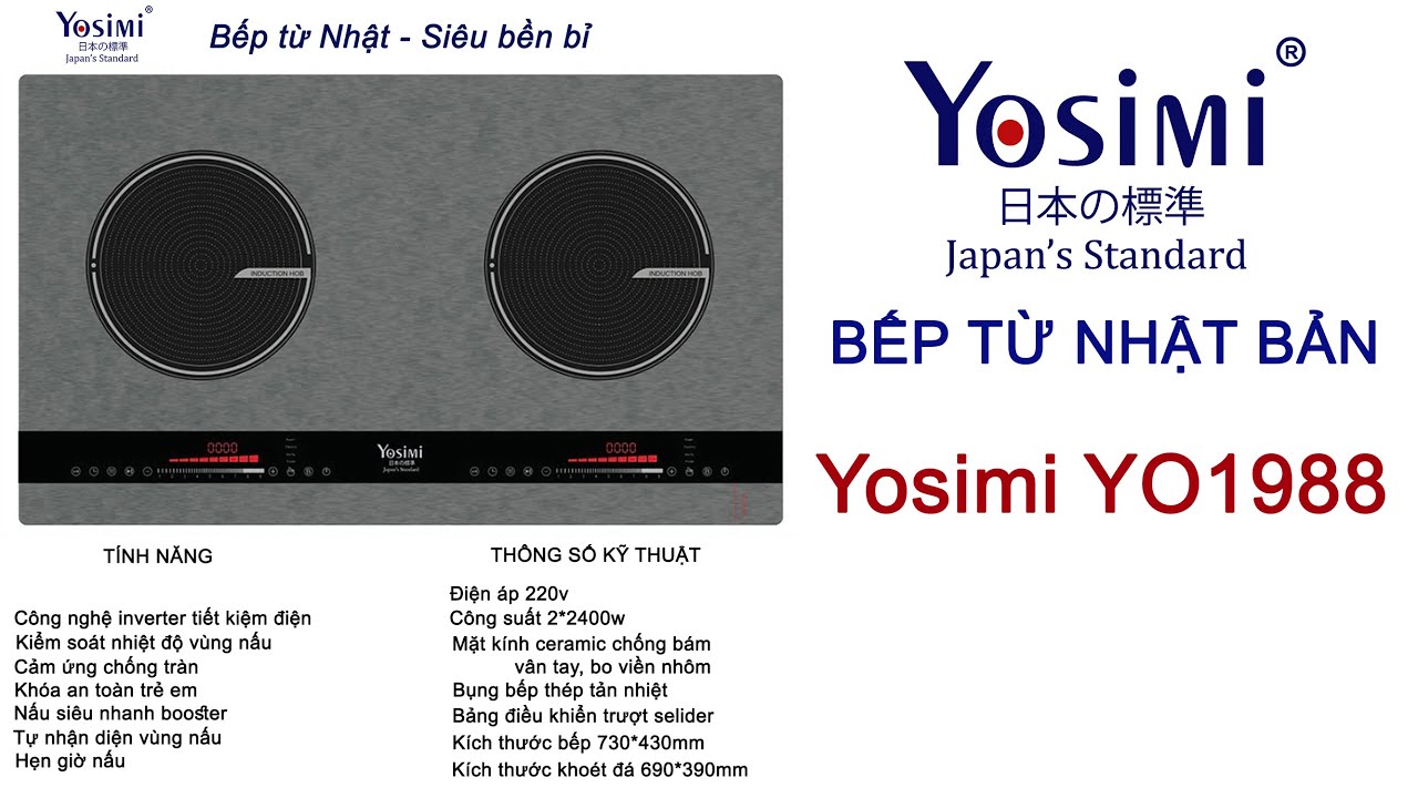 BẾP TỪ NHẬT BẢN Yosimi YO1988 - giới thiệu